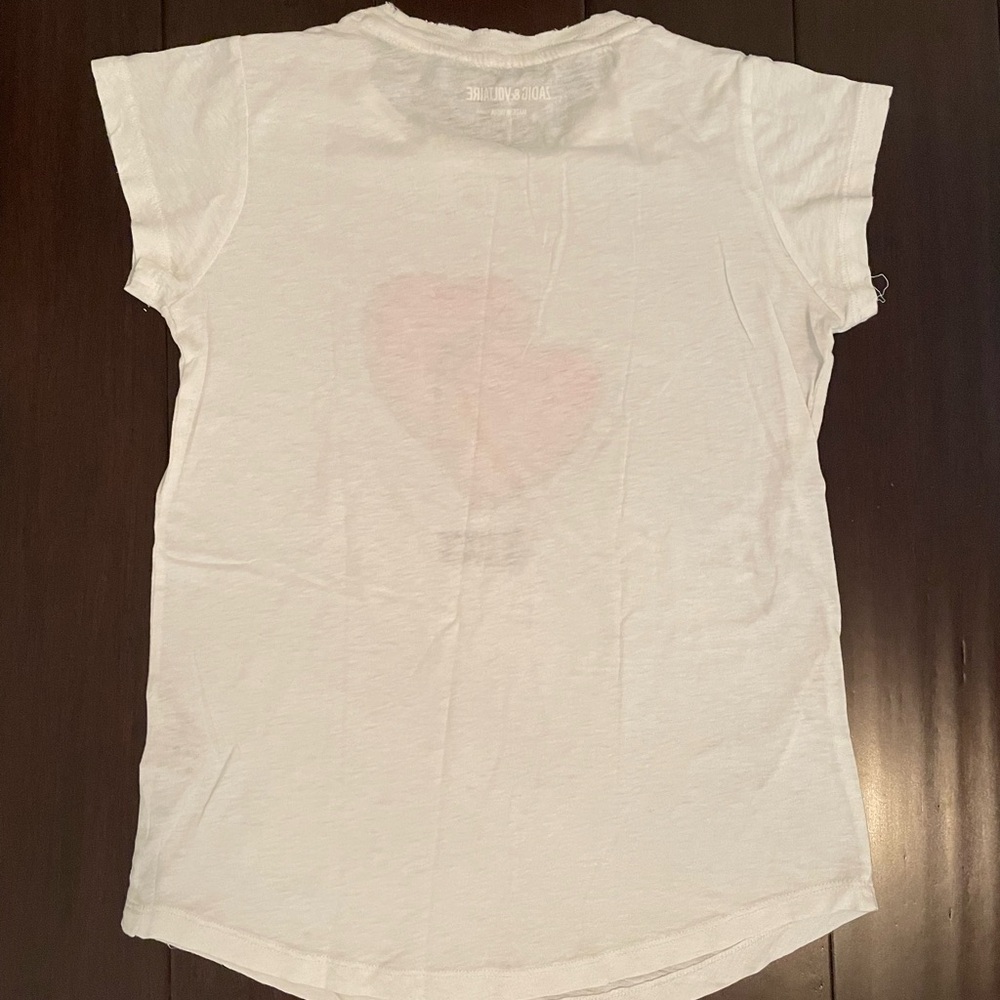 Zadig & Voltaire White Tee with Red Hearts - Picture 8 of 8
